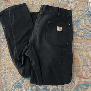 Carhartt 36x32 black double knee front work utility pant. . B01 BLK